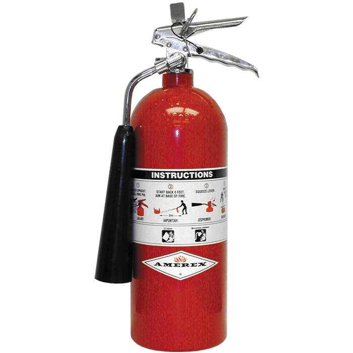 Amerex CO2 Extinguishers with Wall Hanger 322X/322NM/330X/331X/332X RS Steel