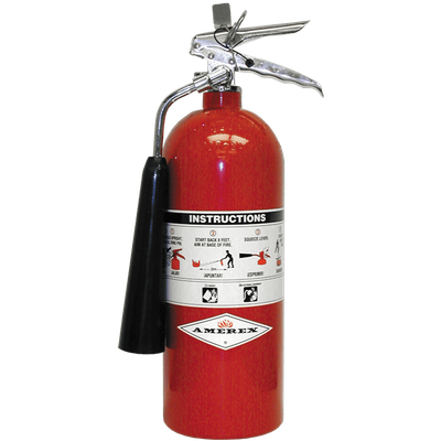 Amerex CO2 Extinguishers with Wall Hanger 322X/322NM/330X/331X/332X RS Steel