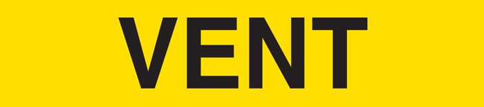 2" x 54' VENT Pipe Marker Tape - Yellow/Black PMR1316F INCOM