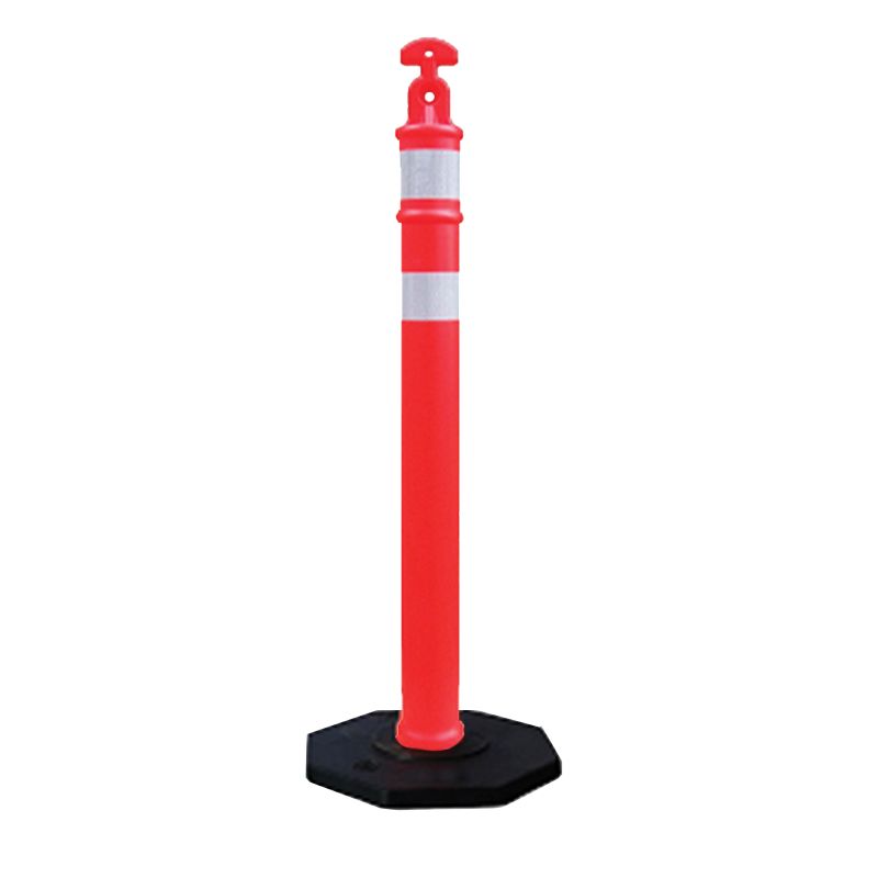Complete Delineator Grip Top Post + Octagon Base Combo (Pack of 10) | Diamond TS1048GT + TS1013OG D…
