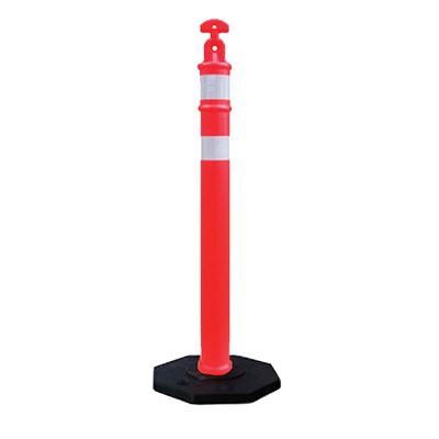 Complete Delineator Grip Top Post + Octagon Base Combo (Pack of 10) | Diamond TS1048GT + TS1013OG D…