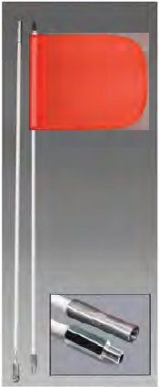 10' Non-powered Heavy Duty Fiberglass Whips, Threaded Mount with 11.5"x11.5" Orange Mesh Flag W10BD…