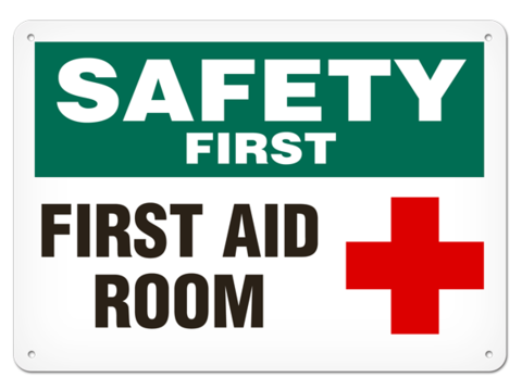 OSHA Safety Sign | Safety First Aid Rm  | INCOM SS5000V, SS5000A, SS5000P, SC5000V, SC5000A, SC5000…