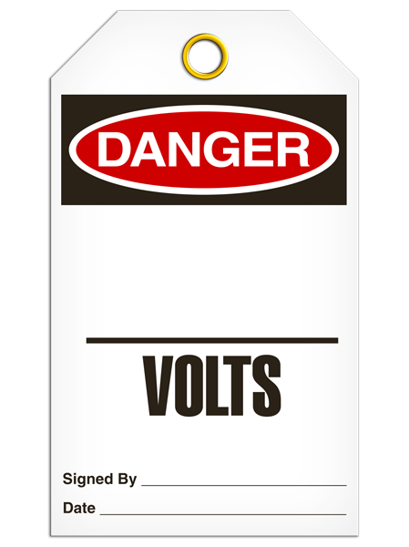 Danger - _____ Volts  | Pack of 25 | INCOM TG1019 INCOM