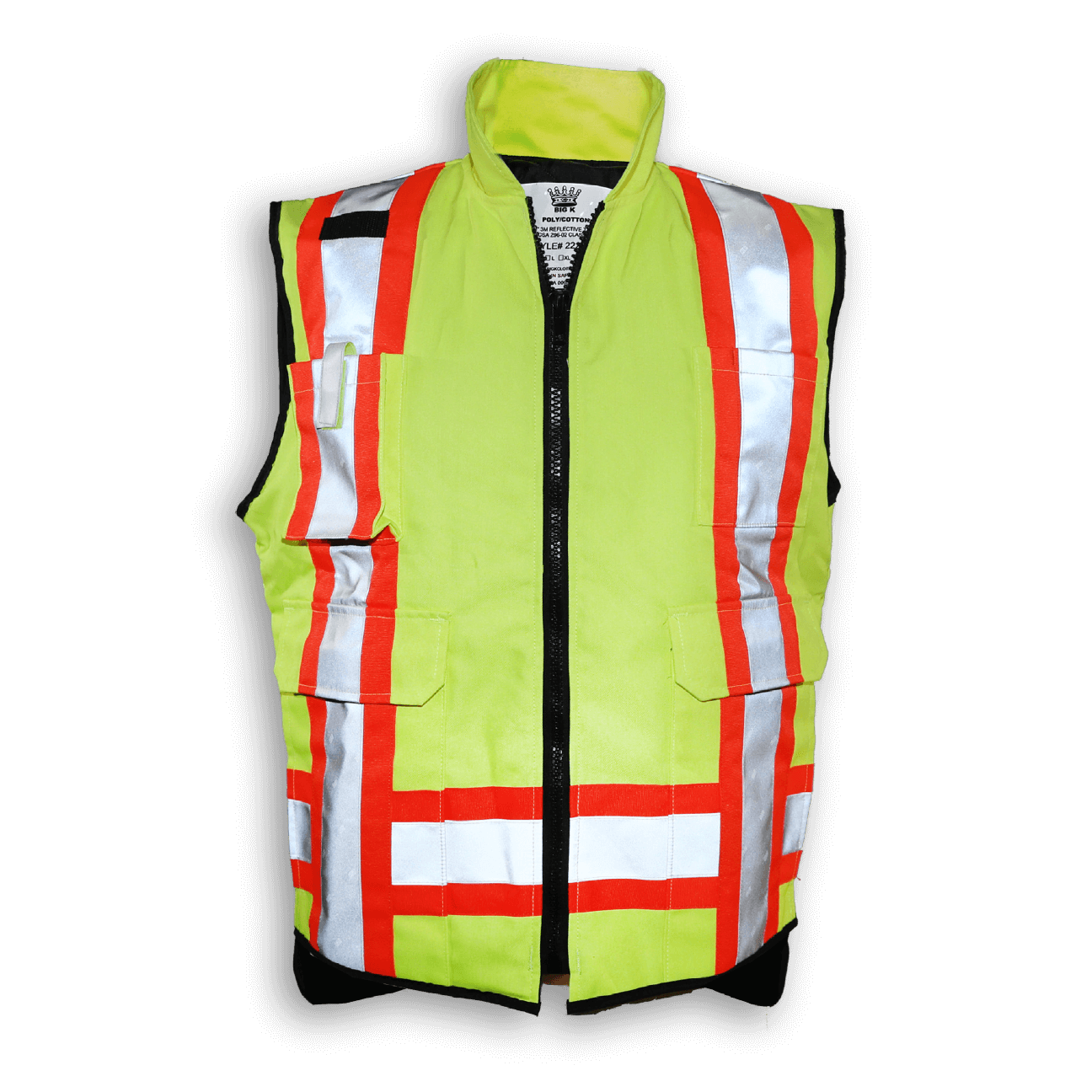 Quilted Poly/Cotton Supervisor Safety Vest BK222LM-Q Big K Clothing