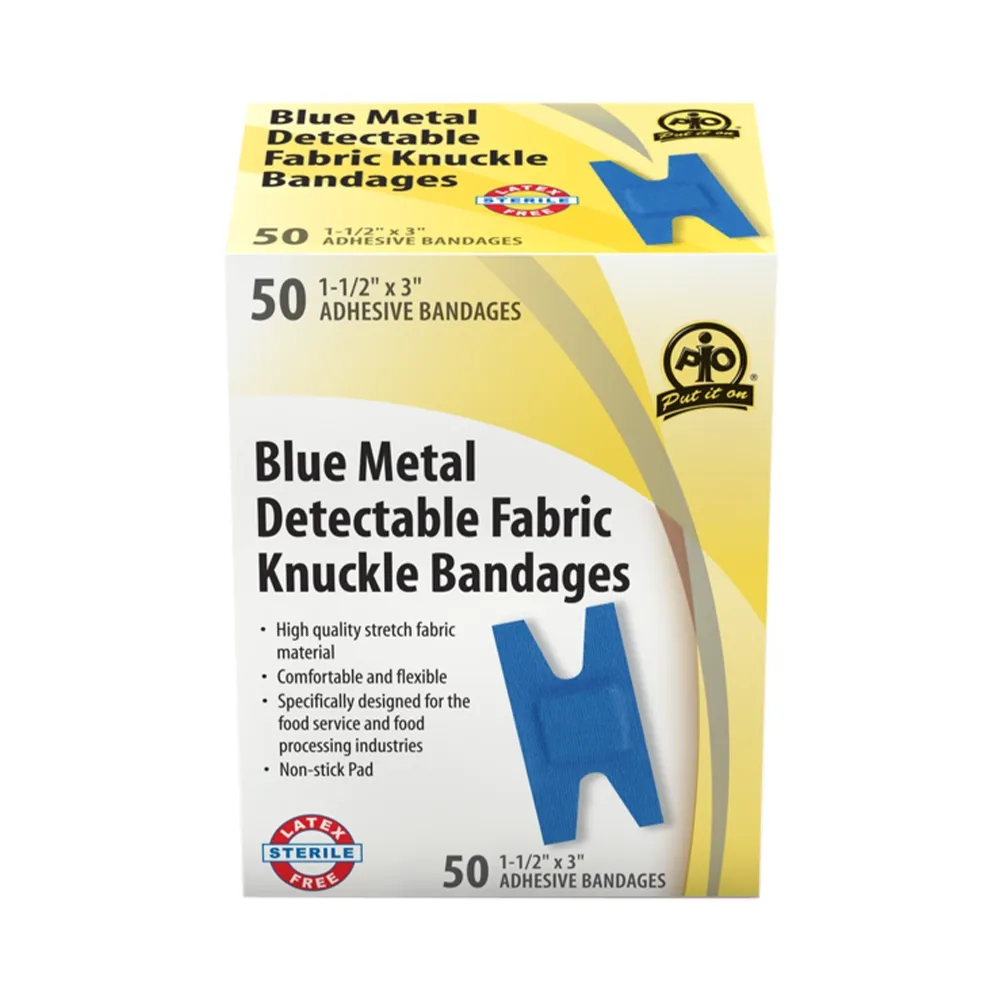 Metal Detectable Fabric Knuckle Bandage - 7.5 x 3.75cm - 50/Box F1597750 WASIP