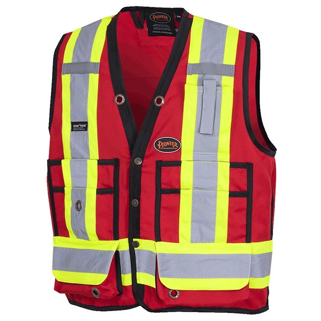 Hi-Viz Surveyor's Safety Vest - 150D Woven Twill Poly | Pioneer 6683 Pioneer