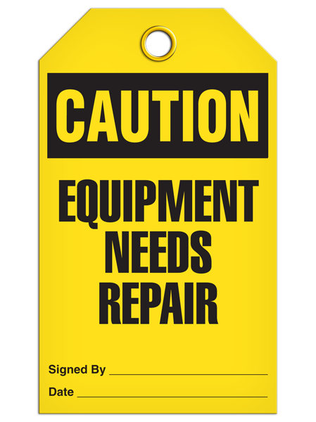 Caution - Equipment Needs Repair | Pack of 25 | INCOM TG3006 INCOM