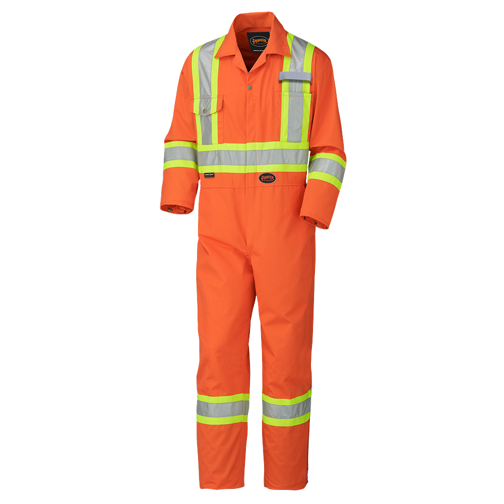 Hi-Viz Industrial Wash Safety Coverall - Poly/Cotton | Pioneer 5513/5513T Pioneer