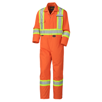 Hi-Viz Industrial Wash Safety Coverall - Poly/Cotton | Pioneer 5513/5513T Pioneer