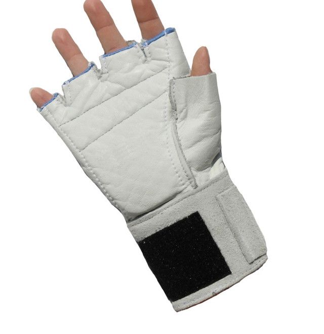 IMPACTO Anti-Impact Soft Pearl Leather Glove with Suede Leather Wrist Support - Half Finger Style |…