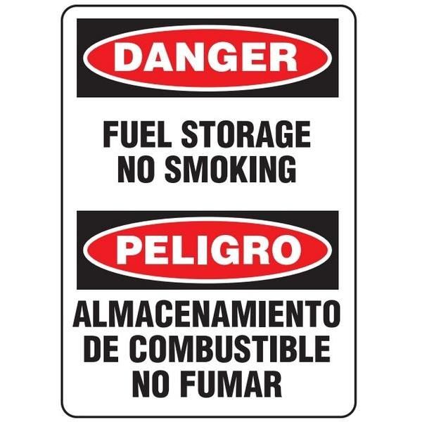 Bilingual Danger "Fuel Storage No Smoking" Safety Sign - 10" x 14" SS6504 INCOM