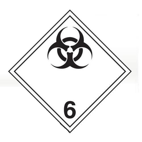 10.75" ? 10.75" Class 6.2 Truck Placards "Infectious Substances" 2 (Pack of 100 pcs) TT620 INCOM