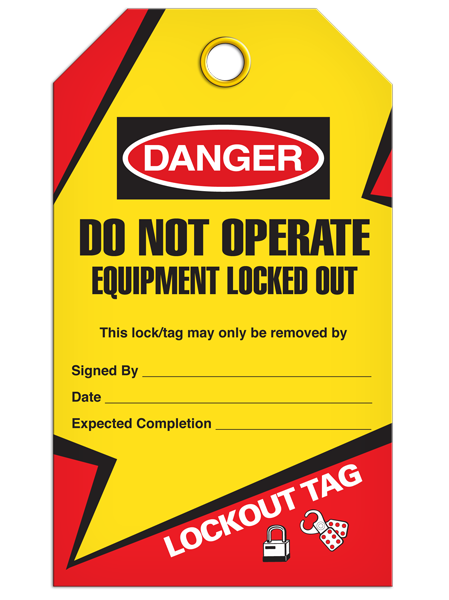 Danger Do Not Operate Equipment Locked Out Tag- Lockout | Pkg/25 | INCOM TG6006 INCOM