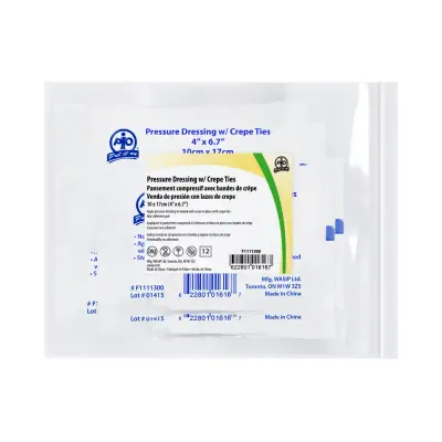 Pressure Dressing with Crepe Ties - 10 x 17cm - Bulk - Pack of 12 F1111300 WASIP