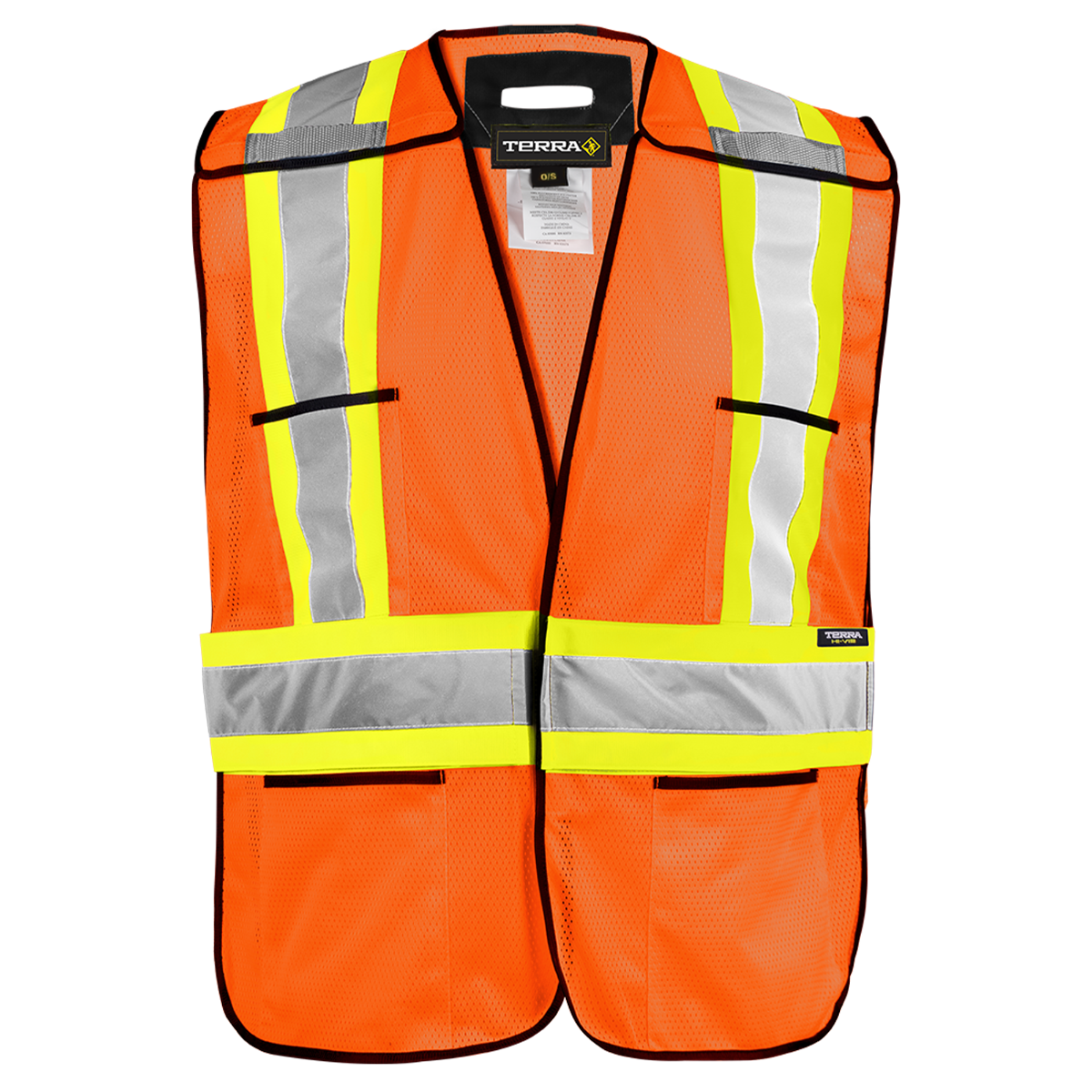 Terra Hi-Vis 5 Point Tear Away Vest With Black Binding 116583 Groupe BBH