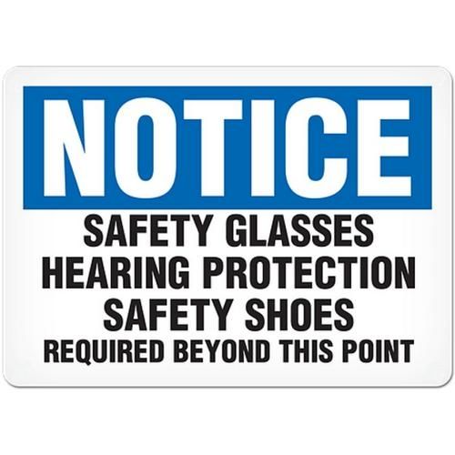OSHA Safety Sign | Notice Glass Hear Shoe | INCOM SS4069V, SS4069A, SS4069P, SC4069V, SC4069A, SC40…