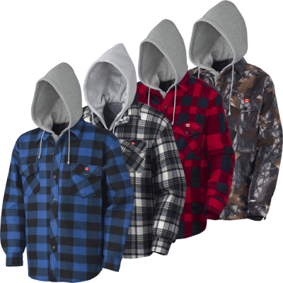 Quilted Hooded Polar Fleece Shirt | Pioneer 415BG/415RB/415CM/415SS   Safety Supplies Canada