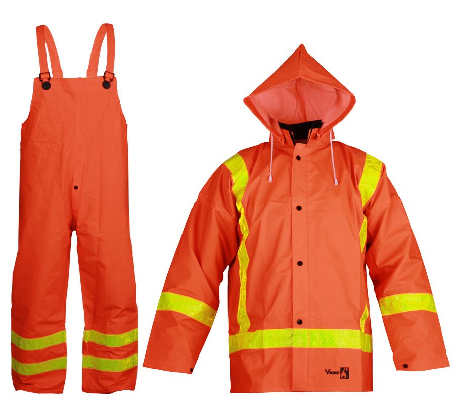 Hi-Vis Premium Fire Resistant PVC Rain Suit | 3-Piece |Viking 2110FR Viking
