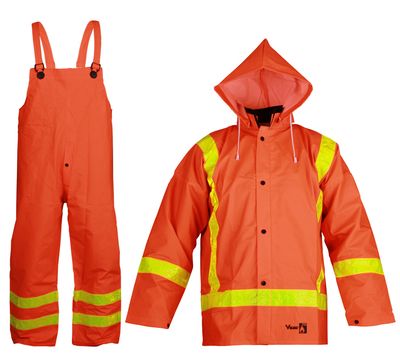 Hi-Vis Premium Fire Resistant PVC Rain Suit | 3-Piece |Viking 2110FR Viking