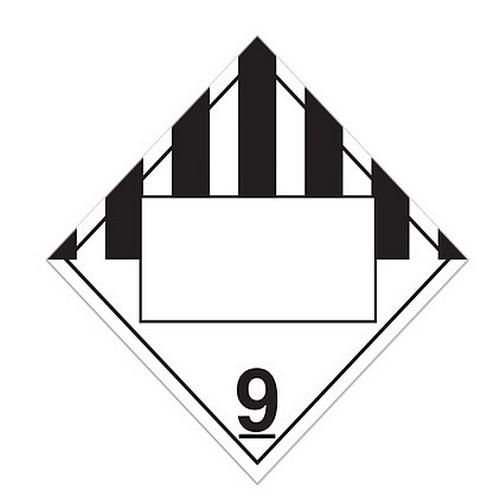 10.75" ? 10.75" Class 9 UN Placard - Products Substances or Organisms (Pack of 100 pcs) TT960PIN IN…