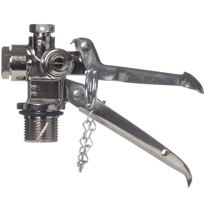CO2 Valve for 1-3/8" Neck Aluminum Cylinders - 10-15-20 lb CO2 PSH10AL RS Steel
