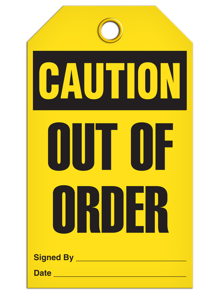 Caution - Out Of Order | Pack of 25 | INCOM TG3003 INCOM