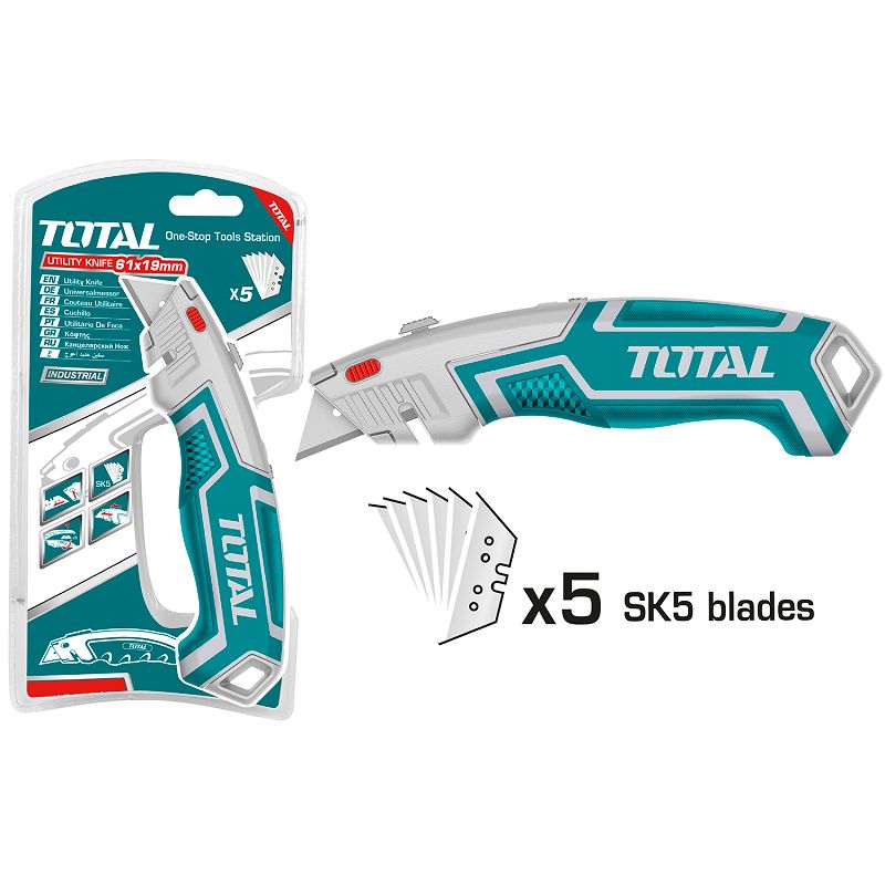 Retractable Utility Knife(5 Extra Blades) THT5116118 Total Tools Canada