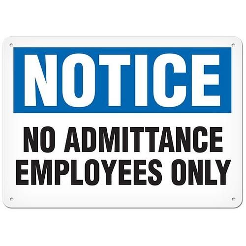 OSHA Safety Sign | Notice No Admittance | INCOM SS4064V, SS4064A, SS4064P, SC4064V, SC4064A, SC4064…