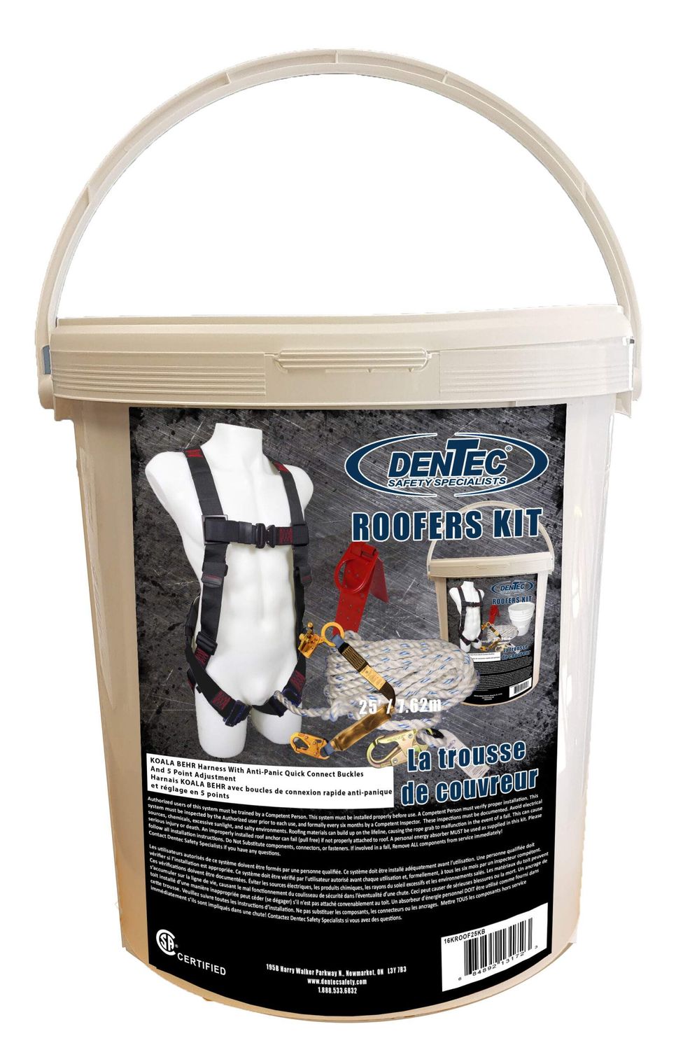 Koala BEHR Roofer's Kit / 30" EA Lanyard With Rope Grab/ Reusable Anchor /Universal Size / CSA 16KR…
