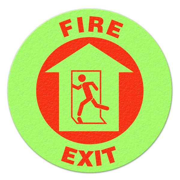 FIRE EXIT (Glow) - Floor Sign FS1010GL INCOM