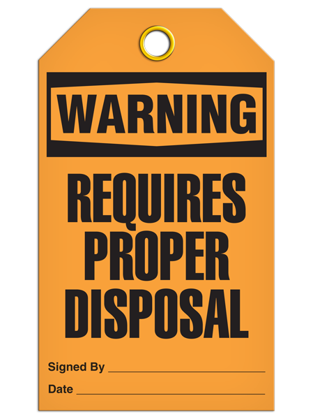 Warning Requires Proper Disposal Tag  | Pack of 25 | INCOM TG4037 INCOM