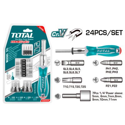 24 Pcs Ratchet Screwdriver Set TACSD30246 Total Tools Canada