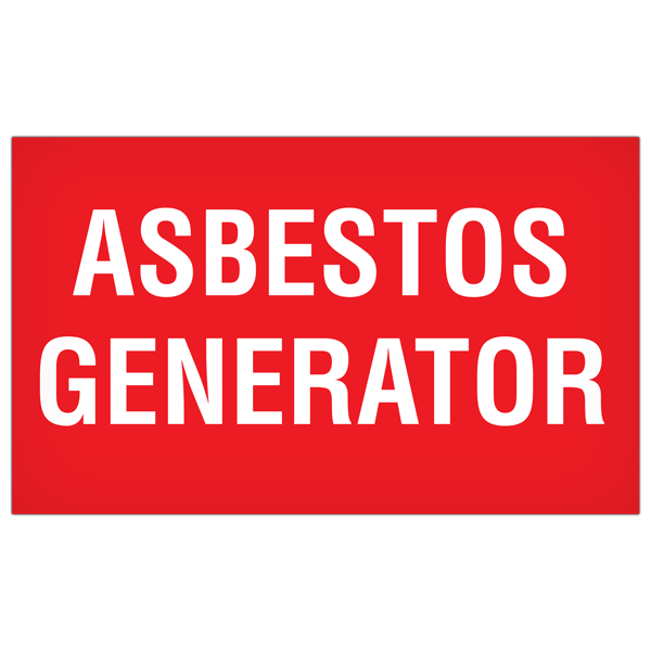 Asbestos Generator - 5"x3" Label - 500/roll AB5008 INCOM