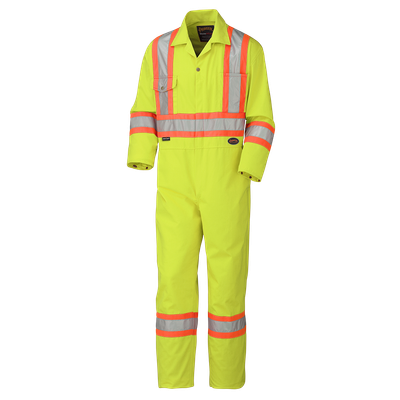 Hi-Viz Safety Poly/Cotton Coveralls | CSA Z96-15 Class 3 Level 2 | Pioneer 5512/5512T Pioneer