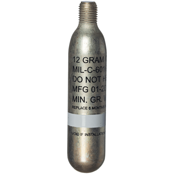 12 gm CO2 Actuator Cartridge - Pkg/3 PCCO2 RS Steel