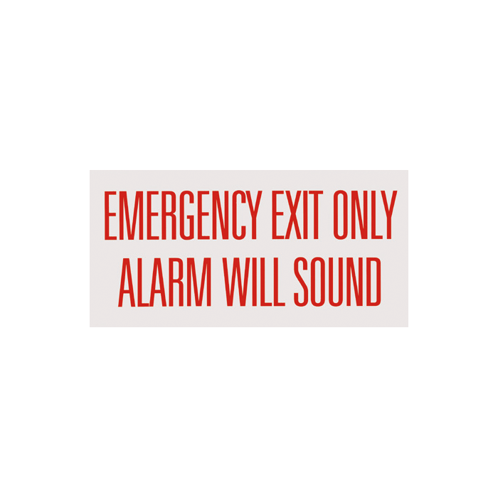 Vinyl Self Adhesive Sign - Emergency Exit Only Alarm Will Sound