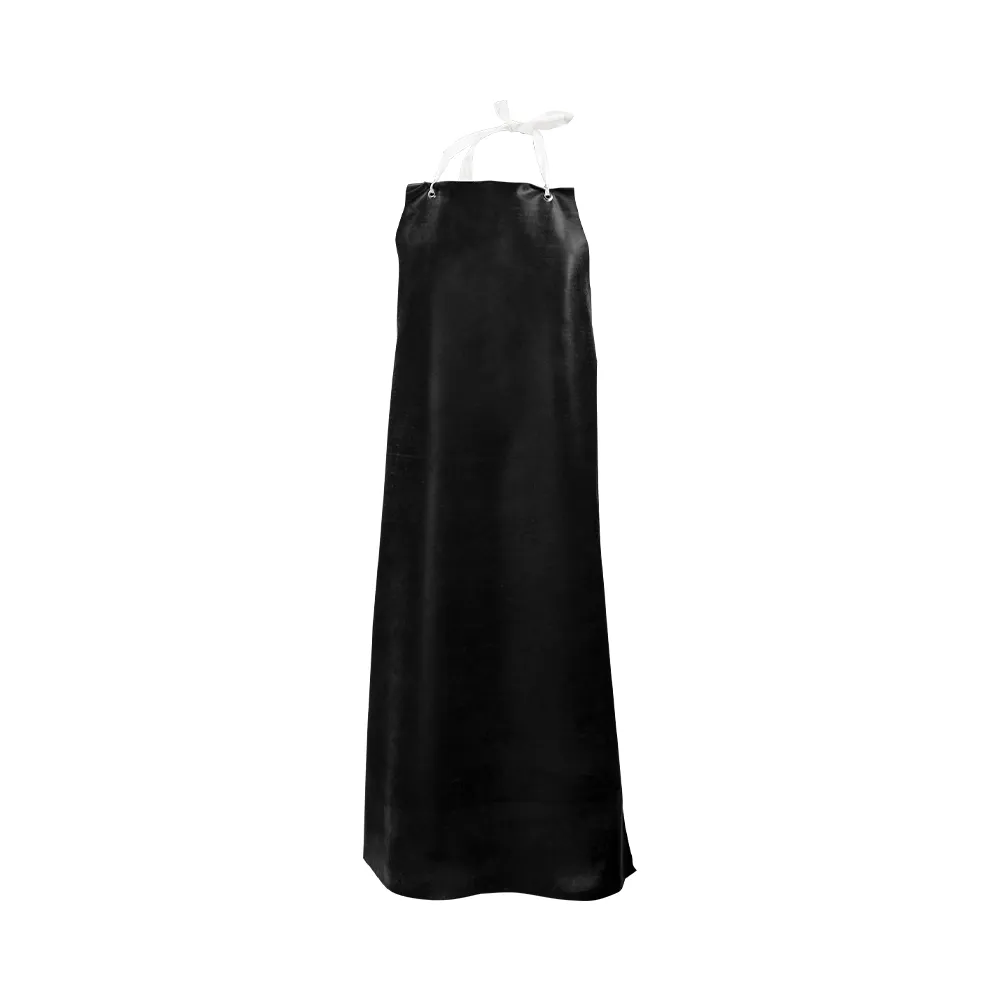 Black Heavy-Duty Nitrile Apron - 35 x 48" 440100 WASIP