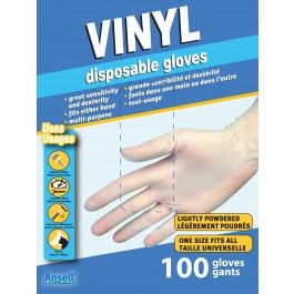 Ansell Vinyl Disposable Gloves 100Ct | 3.5 mil Thickness | Viking 34000 Ansell
