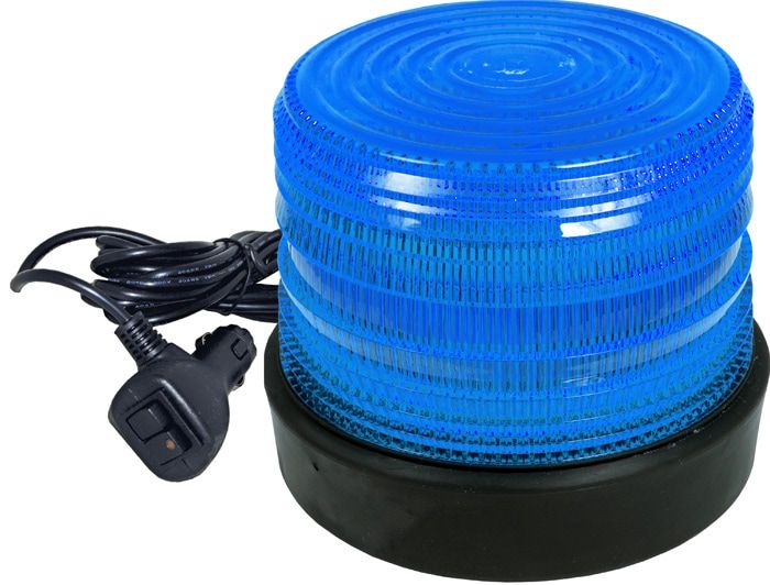 Blue Low Profile Fleet LED Beacon Magnetic Mount - Lens: Blue - R Base 204RM-12V-B SWS