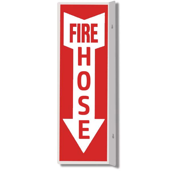 Plastic Double-Sided FIRE HOSE Arrow Sign | 4 x 18" | RS Steel PWM125   Safety Supplies Canada
