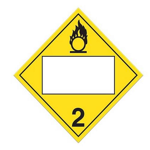 10.75" x 10.75" Class 2 UN Placard - Oxidizing Gases (Pack of 100 pcs) TT232PIN INCOM
