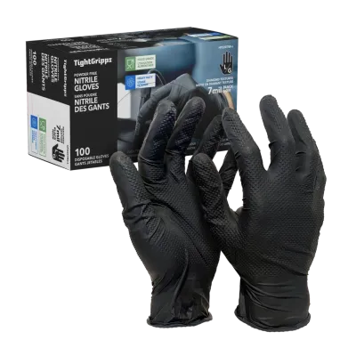 7 mil Nitrile Disposable Gloves - Diamond Textured - Powder Free (1 Case/10 Boxes) HP2207 Diamond