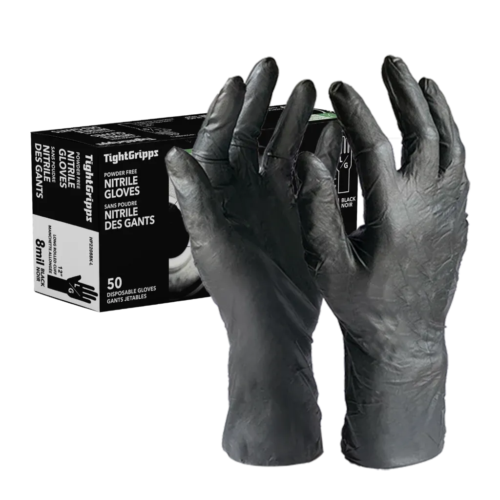 8 Mil Nitrile Disposable Gloves - Powder Free (1 Case/10 Boxes) HP2208 Diamond