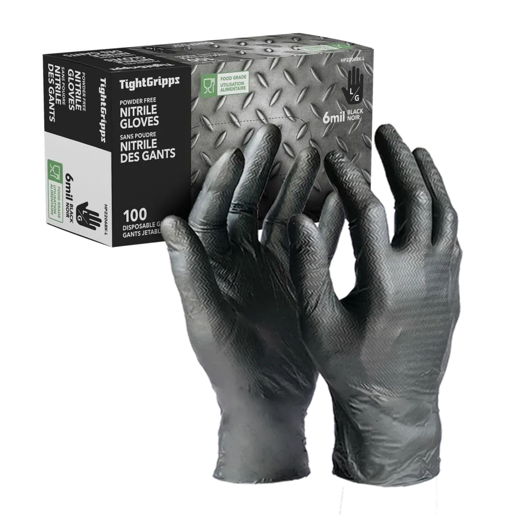 6 mil Nitrile Disposable Gloves - Powder Free (1 Case/10 Boxes) HP2206 Diamond