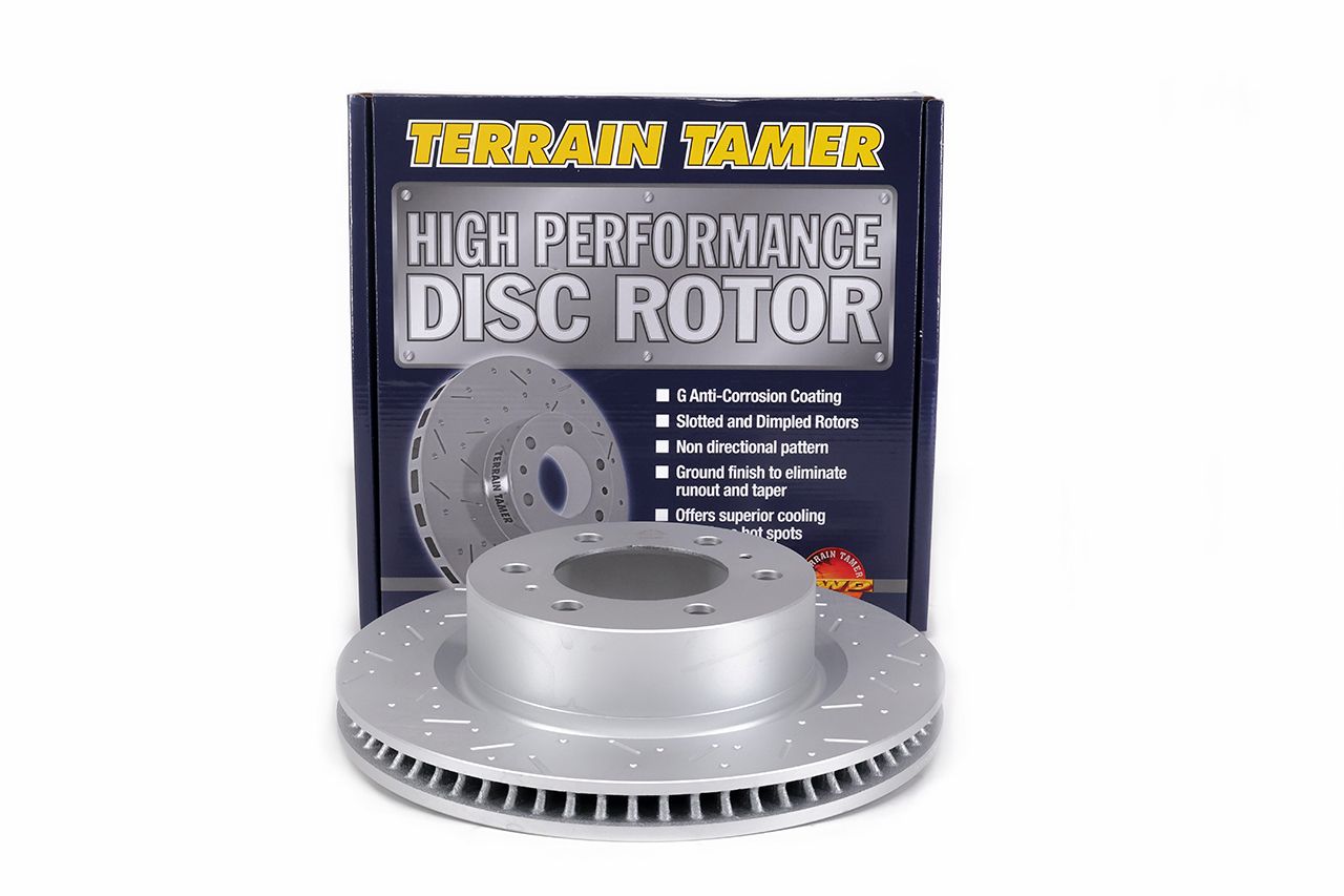 T/T SLOTTED &amp; DIMPLED DISC ROTOR FRONT 340MM DIAMETER