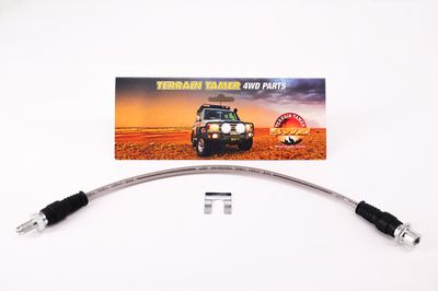BRAIDED BRAKE HOSE L/H FRONT CENTRE +ABS 50MM EXTENDED