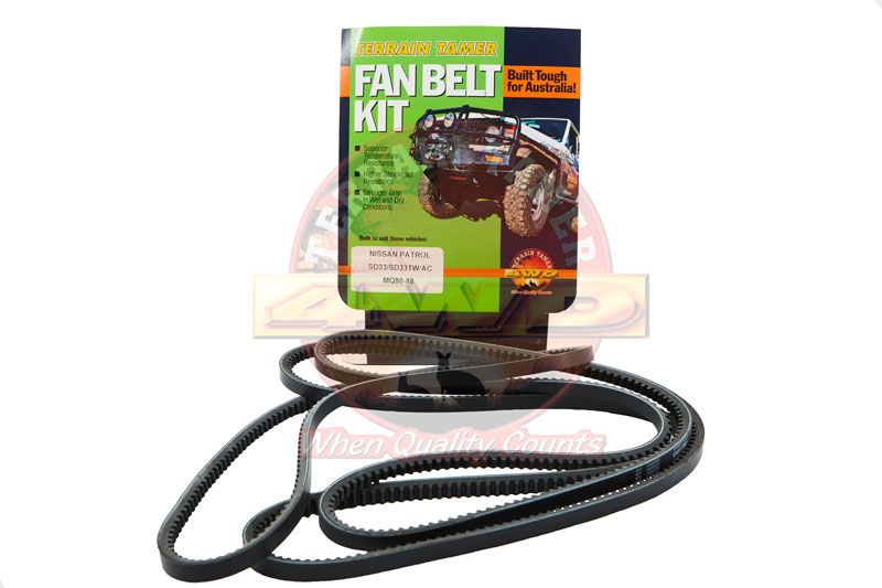 FAN BELT KIT FAN POWER STEERING &amp; A/C SD33