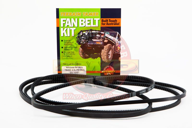 FAN BELT KIT FAN POWER STEERING &amp; A/C TB45E 4.5L PETROL