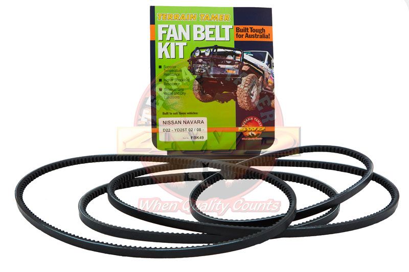 FAN BELT KIT FAN POWER STEERING &amp; A/C NAVARA D22 YD25T